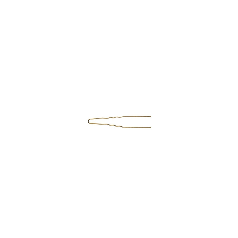 Bobby pins, wavy, 75x1.20mm, gold 50 pieces