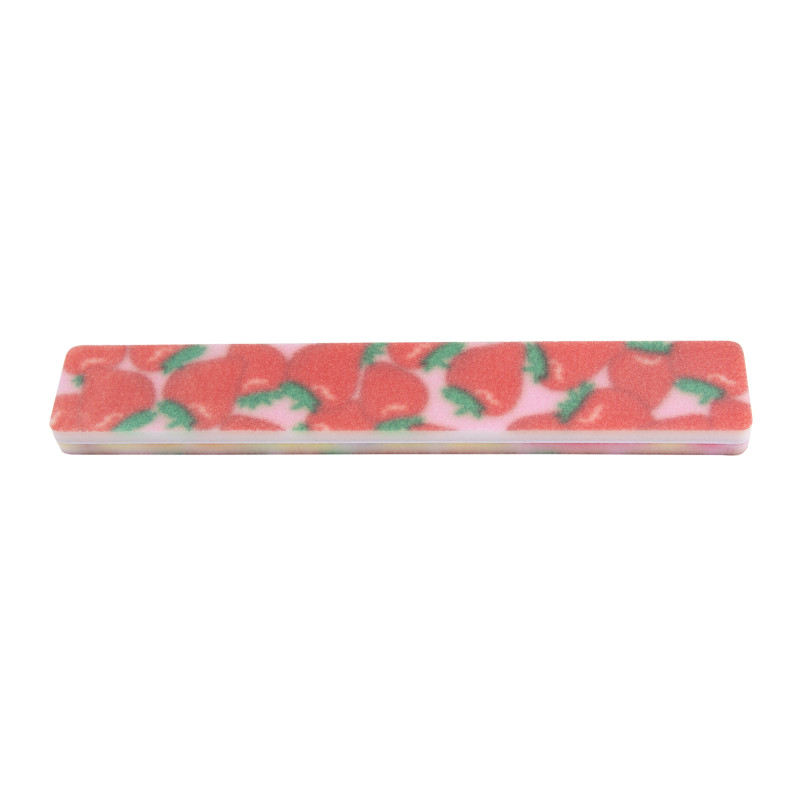 Nail file, straight, wide, strawberry motif, 1pc.