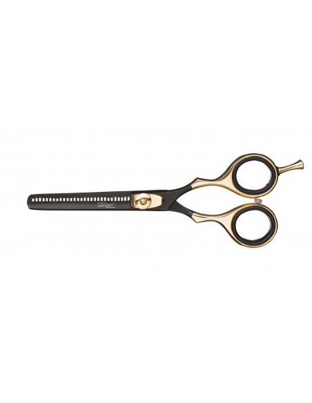 Thinning scissors 5.5" BLACK & GOLDEN, razor blade