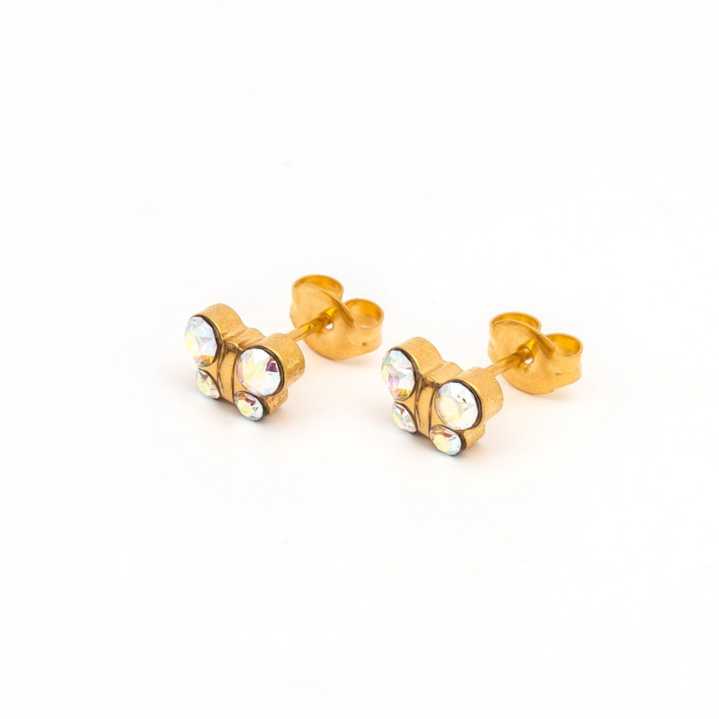 Fashion Sense Earrings Butterfly Rock Crystal pair