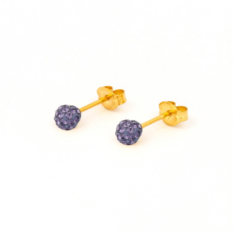 Fashion Sense Earrings Glitterball 4.5mm Tanzanite pair