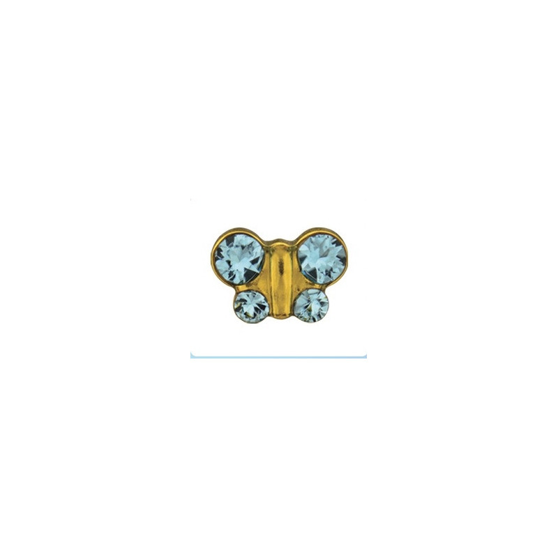 Сережки Бабочки Аквамарин, формы с камнем, пара