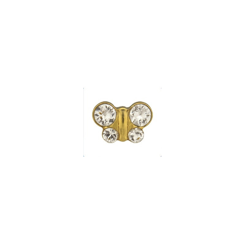 Earrings Butterflies Crystal, shape with stone, pair
