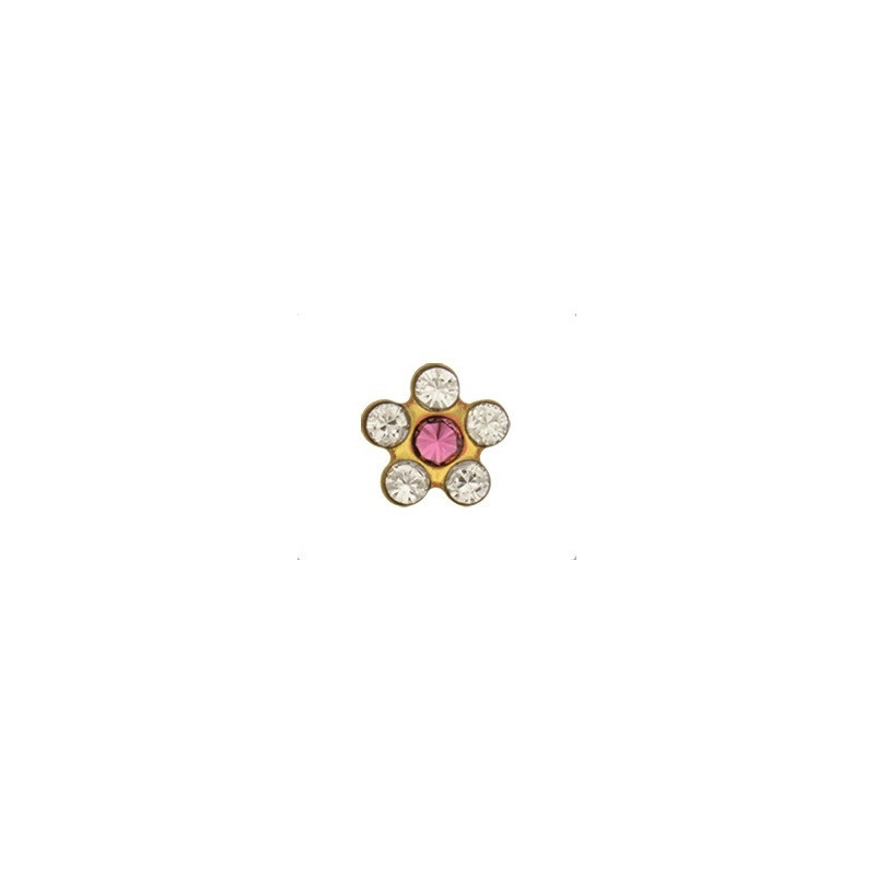 Earrings Flowers, Crystal shape with stone pair