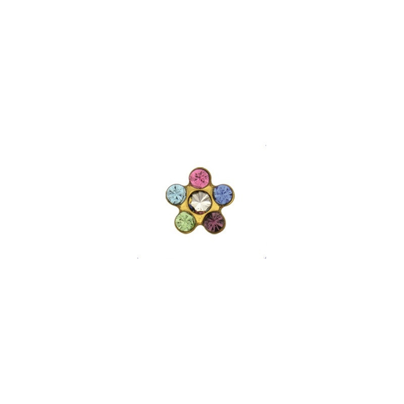 Earrings Flowers, Rainbow shape with stone pair