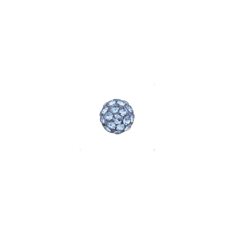 Earrings Balls, shape with stone mini, light sapphire, pair