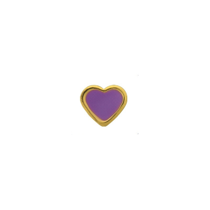 Earrings Hearts purple, pair