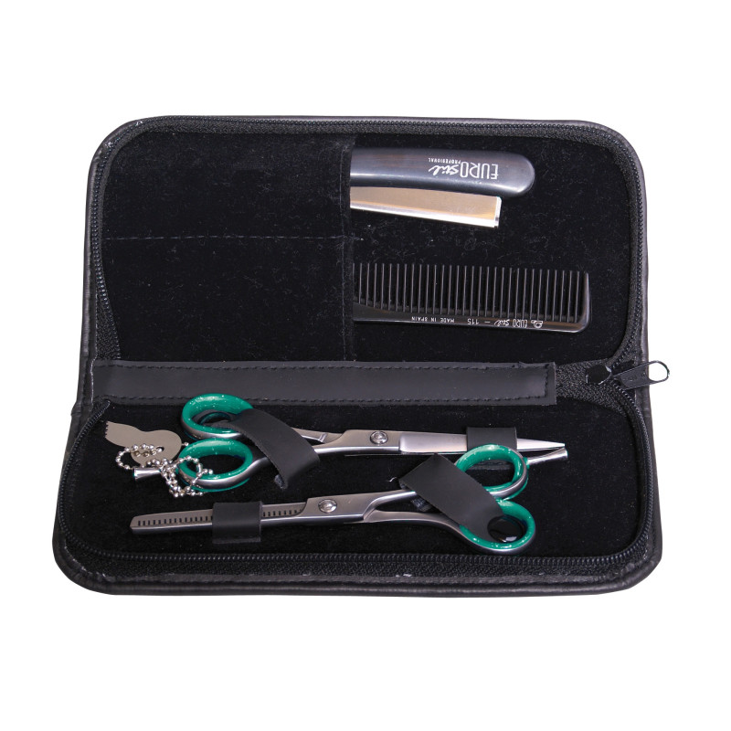 Hairdresser's kit, 2 scissors, comb, beard knife