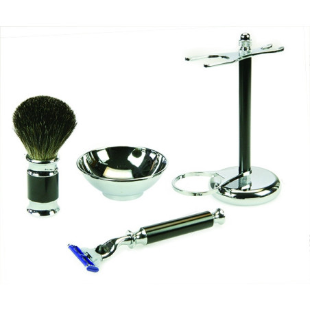Shaving set (brush, bowl, razor, stand)