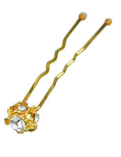 Hair clip, decorative, gold...