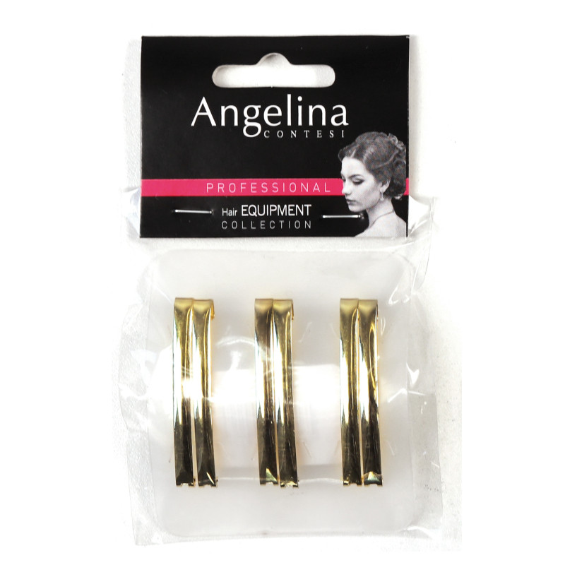 Hair clip, closing, gold, 5 * 46mm 6 pieces