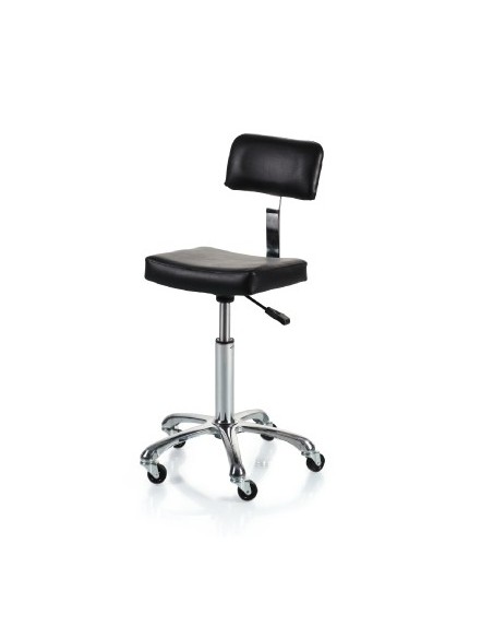 Master stool with back rest Ocius Square, black