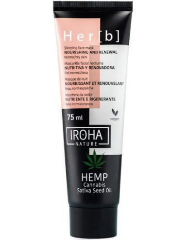 IROHA NATURE HER[B] night face mask with hemp seed oil 75 ml