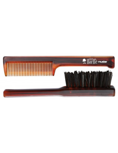 Comb and beard / mustache brush set