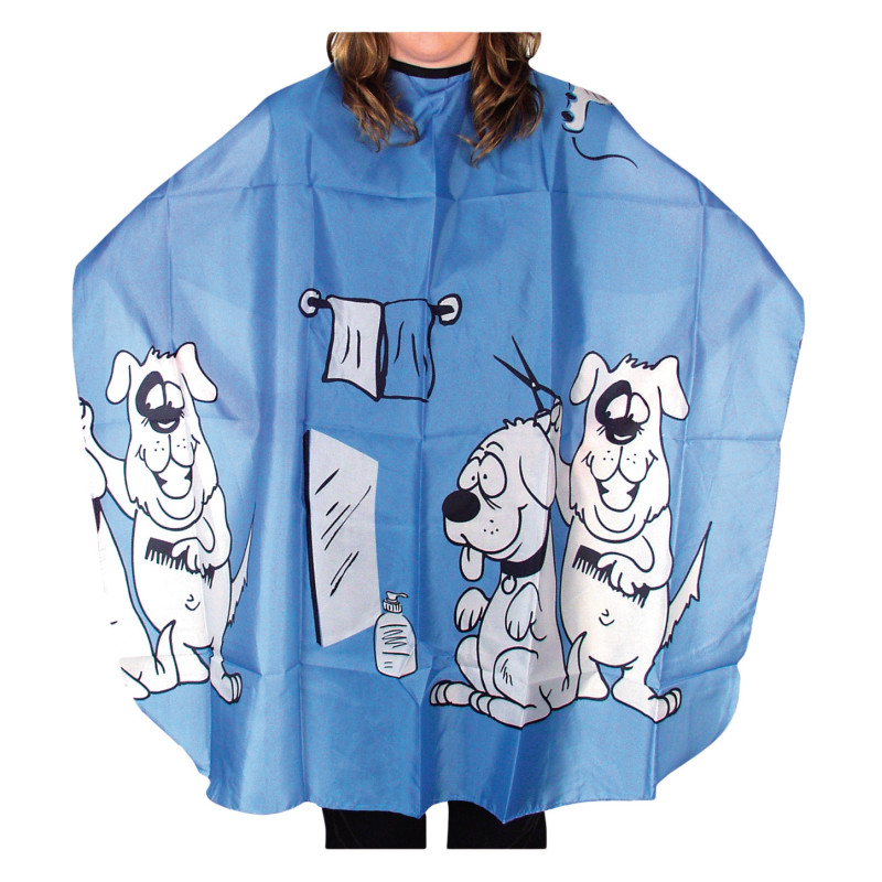 Cape, nylon, with Velcro, for children, blue, with print, 95x120cm
