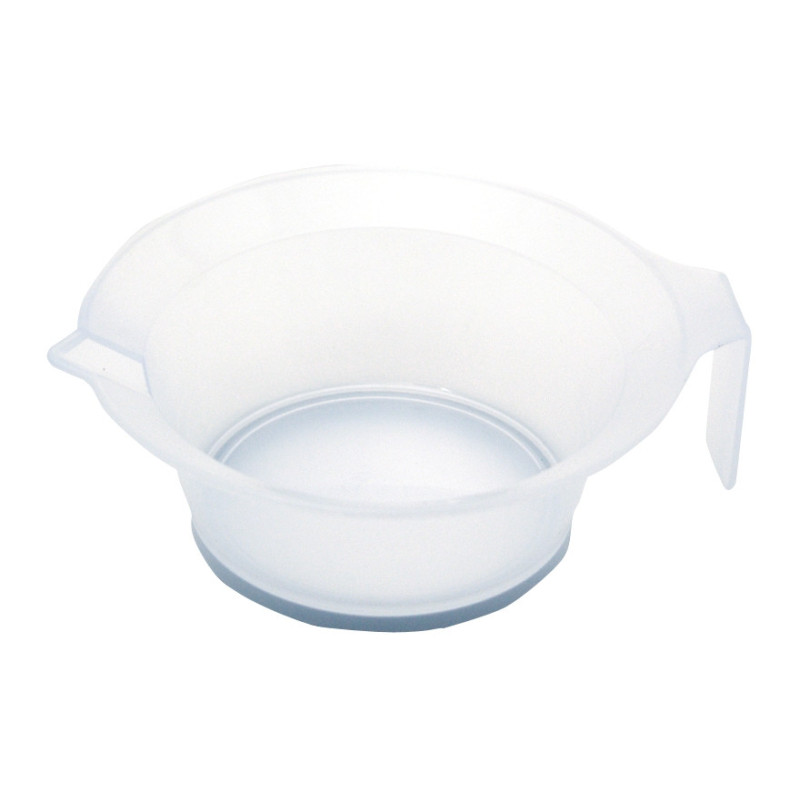 Hair colors mixing bowl, with handle, transparent, different colors, 250 ml