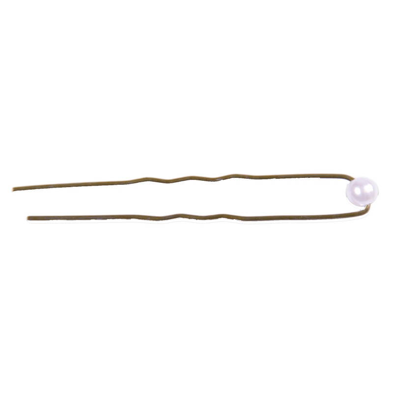 Bobby pins, decorative, blonde, bronze pearl 12 pieces