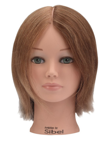 Manekena galva COLORS, 4 krāsas, 100% dabīgi mati, 15-25cm