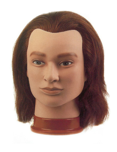 Mannequin head JULIEN, men, 100% natural hair, 35cm