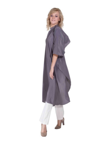Cape with hook-and-eye closure, gray, polyester, 110cmx126cmx28cm, 1pc. / pack.