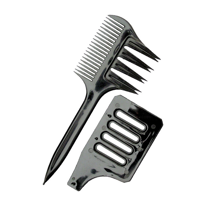 Comb for colouring, with hooks, for strands,black, 1 piece.