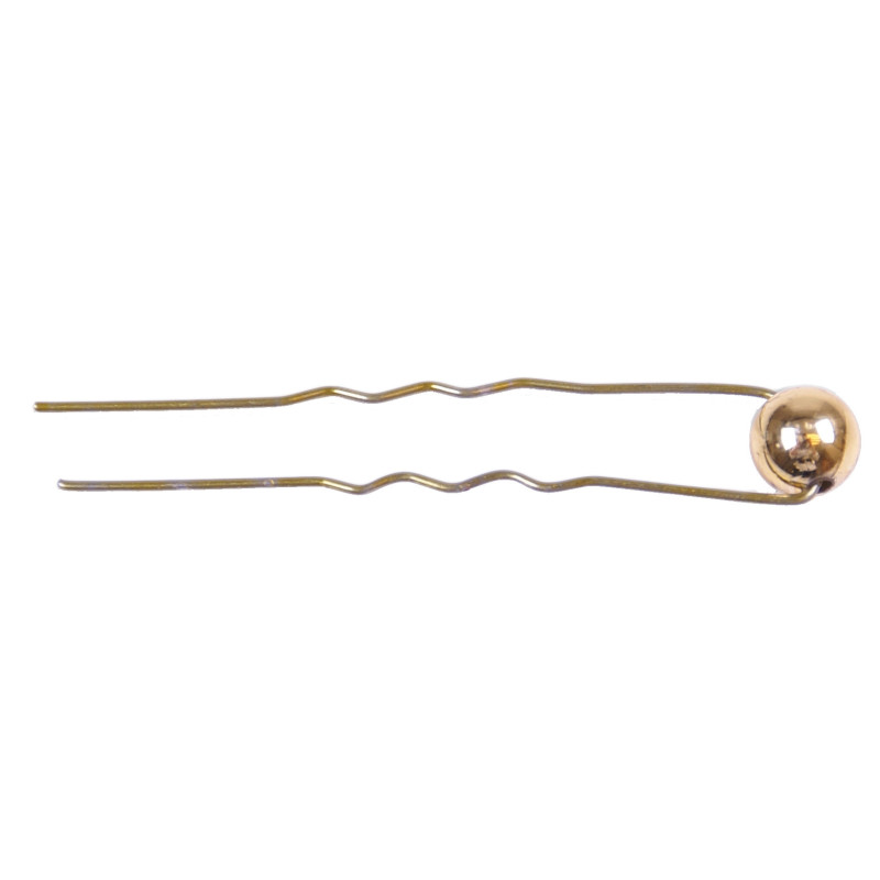 Bobby pins, decorative, blonde, gold pearl 6 pieces