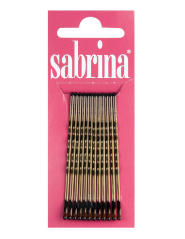 Hair clip, 59mm, wavy, light brown 12 pieces