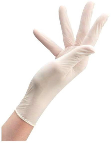 Disposable gloves, latex, with powder, L size, 100pcs.