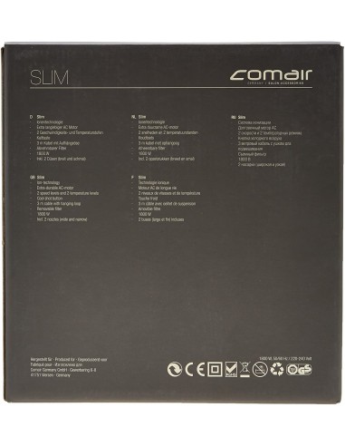 Фен SLIM с турмалином и ионами, 1800Вт