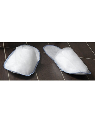 Men's slippers, muzzle closed, 50 pairs, white, non-woven material, disposable