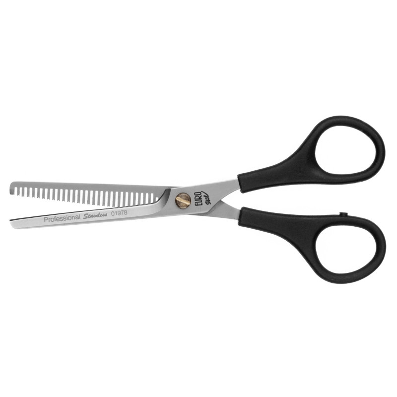 Thinning scissors 6.0", 30 teeth, steel, plastic handle