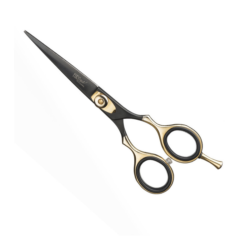 Hairdresser scissors BLACK&GOLDEN 5.5", razor blade