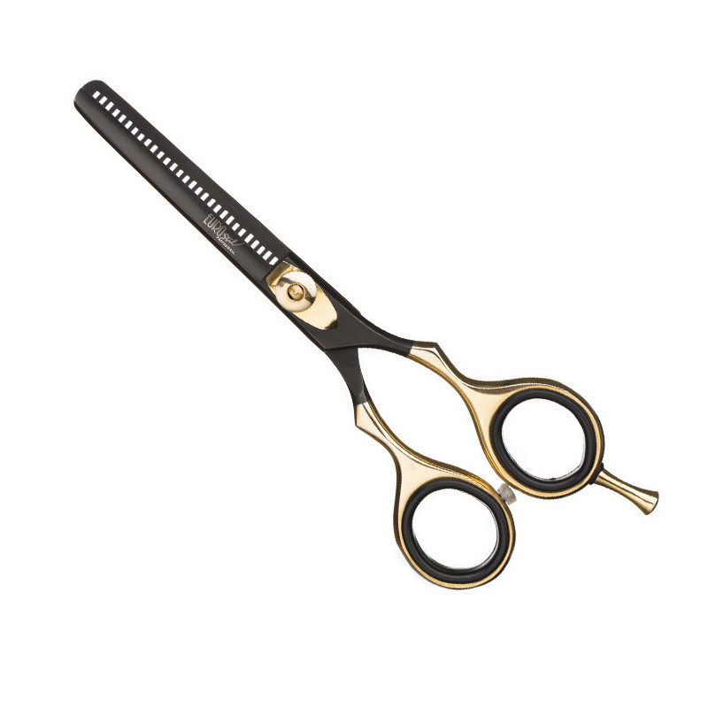 Thinning scissors 5.5" BLACK & GOLDEN, razor blade