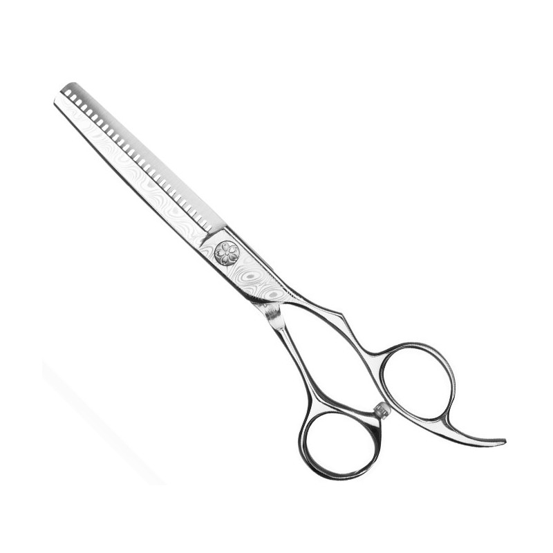 Thinning scissors, single sided Waves Damascus 5.75", 30 teeth