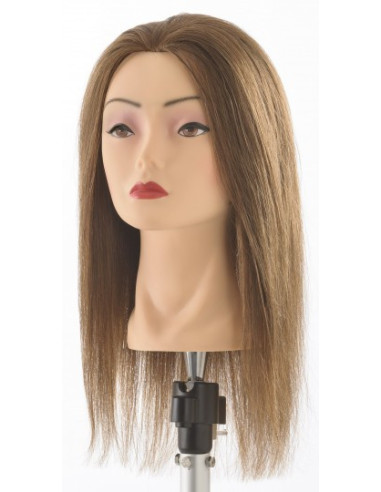 Mannequin head JANE, mixed hair (60% natural, 40% synthetic), 35-40cm