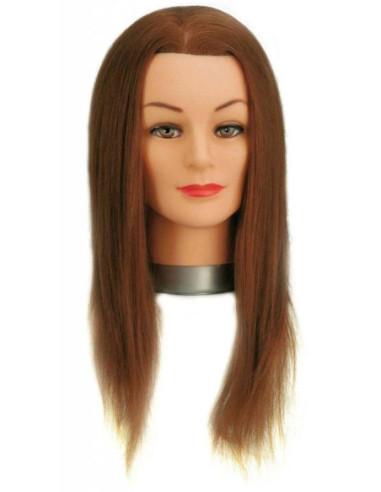Mannequin head GLORIA, mixed hair (50% natural, 50% synthetic), 25-40cm