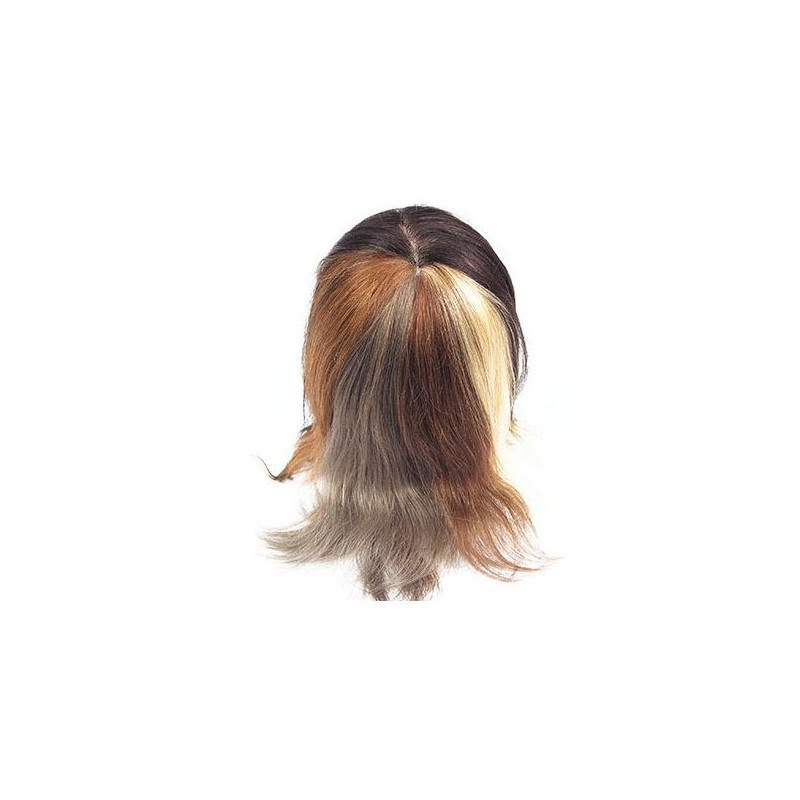 Manekena galva CINKOL ar 5 krāsu matiem, 100% dabīgi mati, 20-25cm