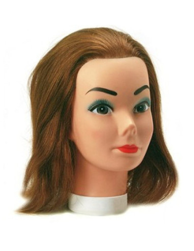 Mannequin head SALLY, 100% natural hair, 15-30 cm