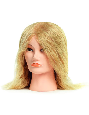 Manekena galva MELLANY, 100% dabīgi mati, 35-40 cm