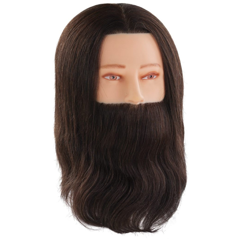 Учебная голова манекена PAUL, мужская, 100% натуральные волосы, 35см