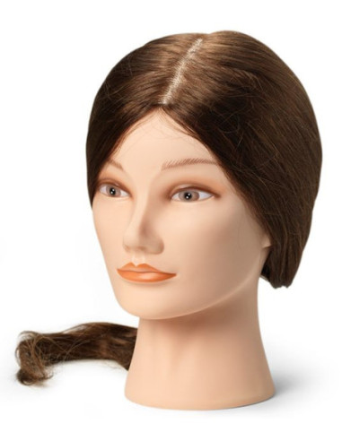 Учебная голова манекена KELLY, 100% натуральные волосы, 45-50 см