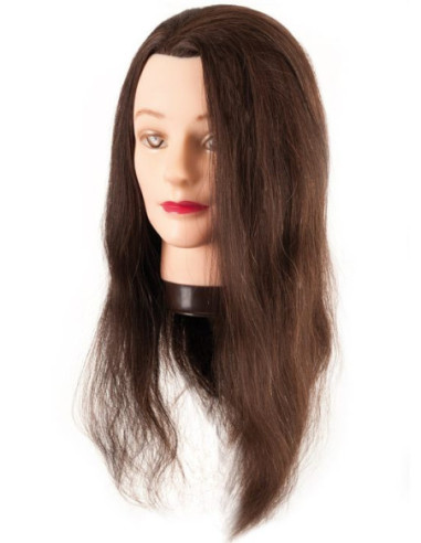 Manekena galva SALLY, 100% dabīgi mati, 45-50cm