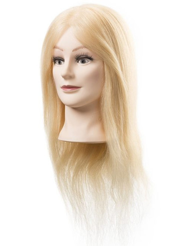 Manekena galva Sophie ar skropstām, 100% dabīgi mati, 45-50cm
