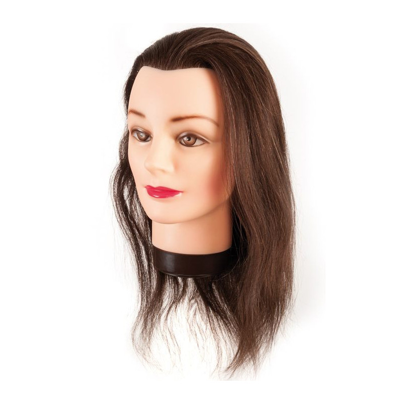 Учебная голова манекена AMBER, 100% натуральные волосы, 35-40см