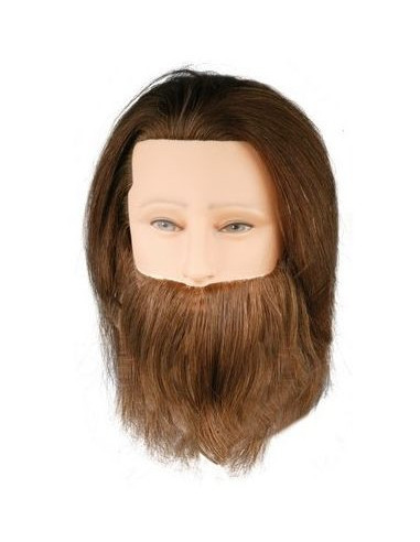 Учебная голова манекена CARLOS, мужская, 100% натуральные волосы, 20-25см