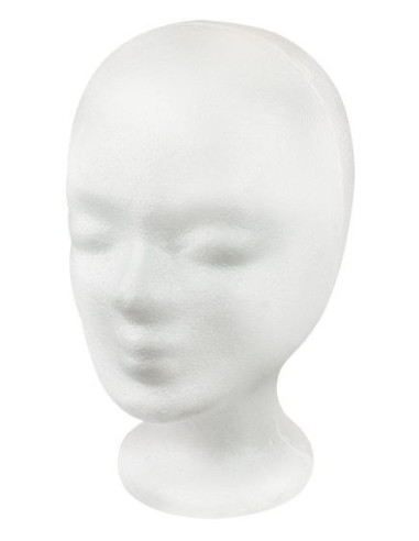 Mannequin head Belfi, woman, polystyrene, white
