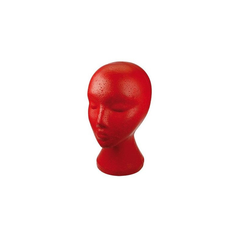 Mannequin head Belfi, woman, polystyrene, red