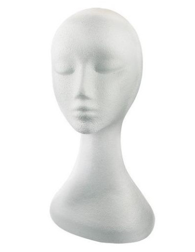 Mannequin head Cleopatre, woman, polystyrene, white