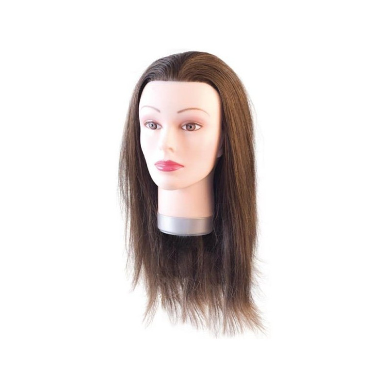 Mannequin head Karin, mixed hair (60% natural, 40% synthetic), 30-35cm