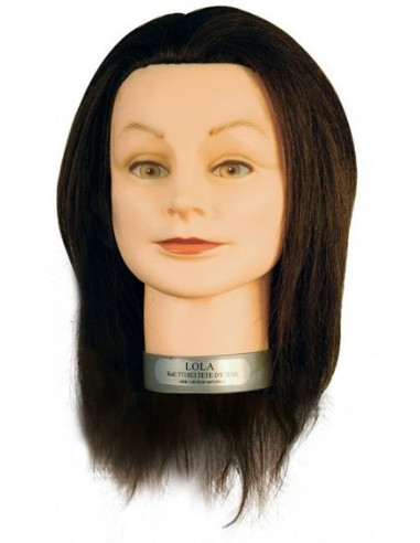 Mannequin head Lola, 100% natural hair, 20-25cm
